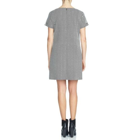 1.STATE Herringbone Print V-neck Shift - Picture 2 of 10